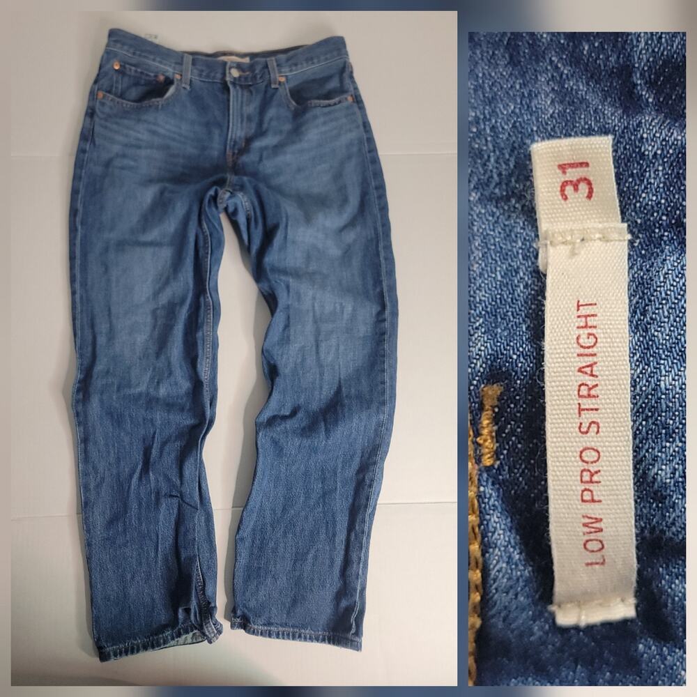 Levis Jeans Womens Sz 31 Low Pro Straight Denim Drapey 100% Cotton 90's Y2K
